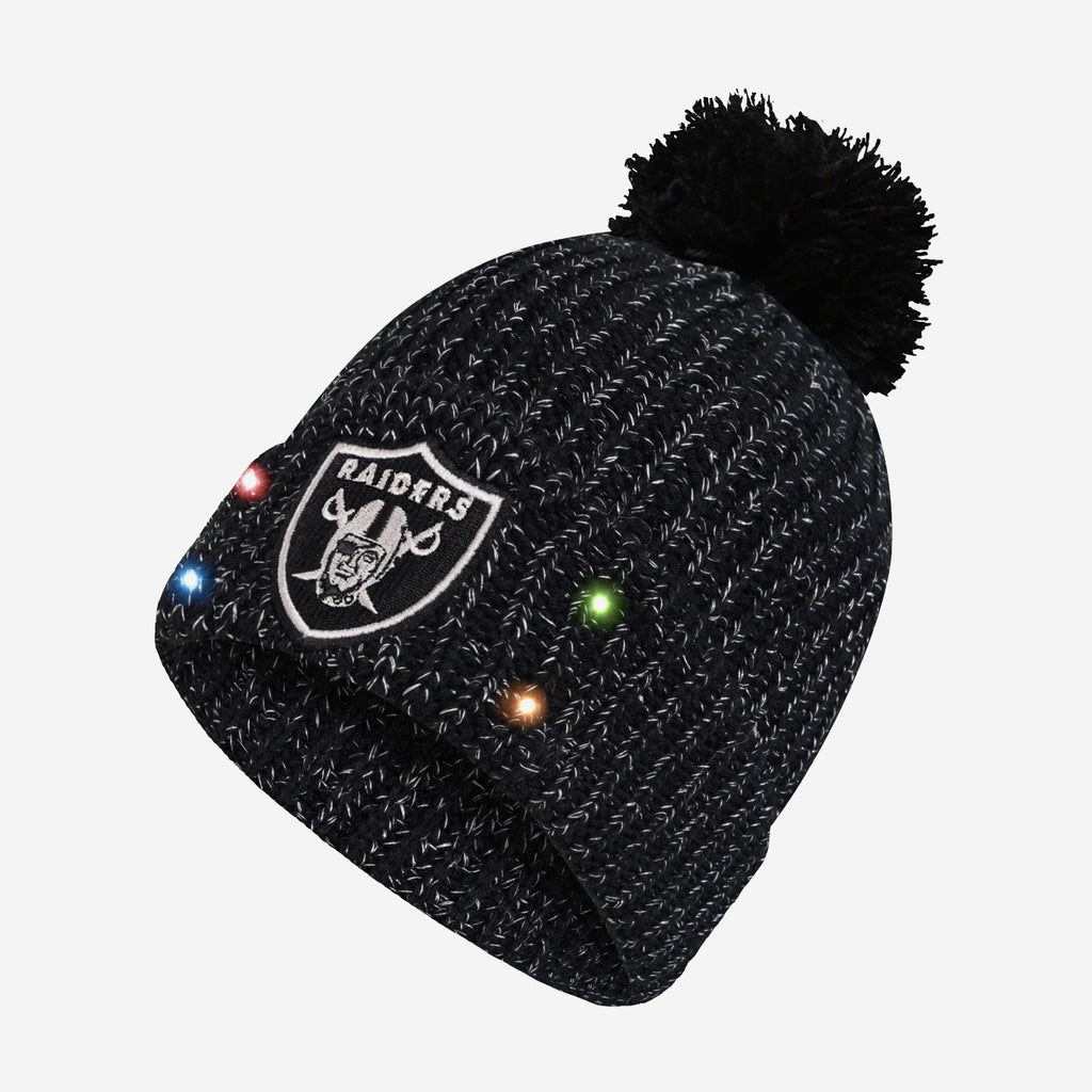Las Vegas Raiders Womens Glitter Knit Light Up Beanie FOCO - FOCO.com