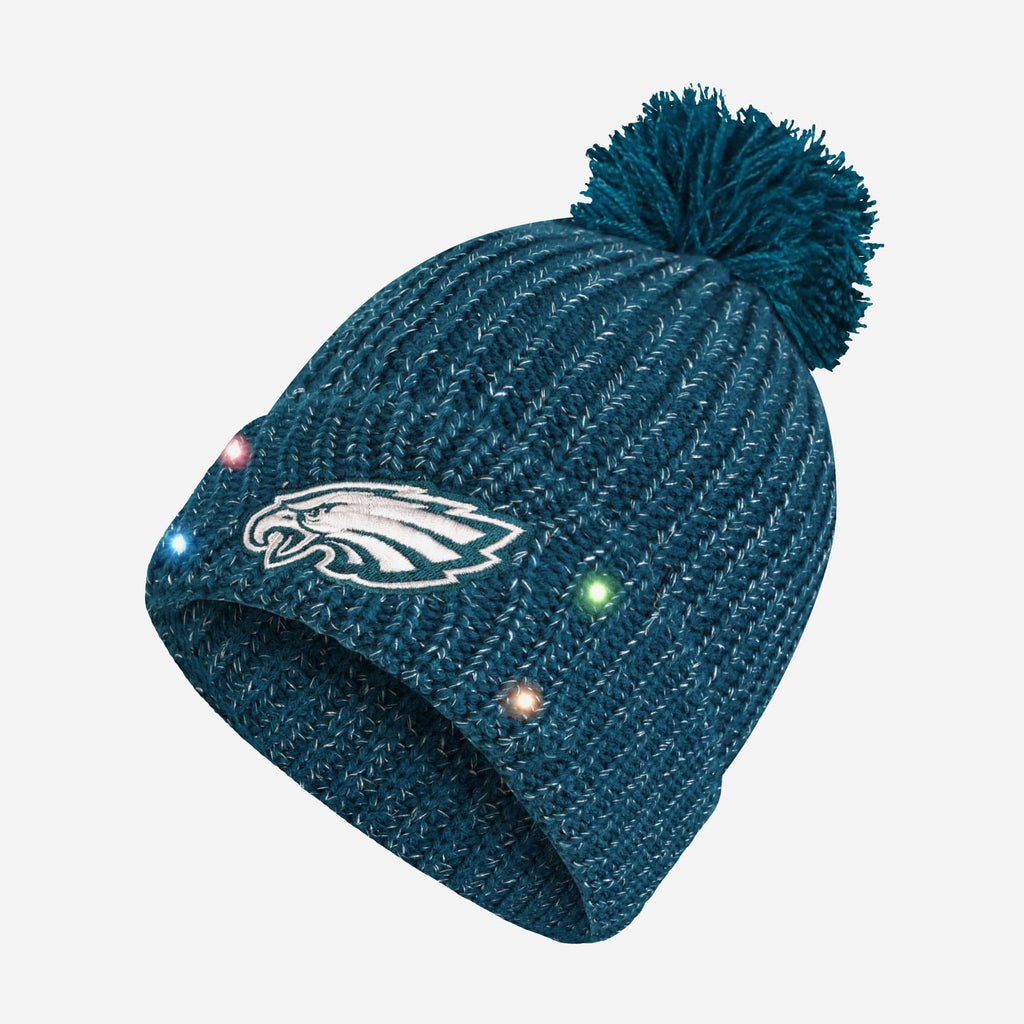 Philadelphia Eagles Womens Glitter Knit Light Up Beanie FOCO - FOCO.com