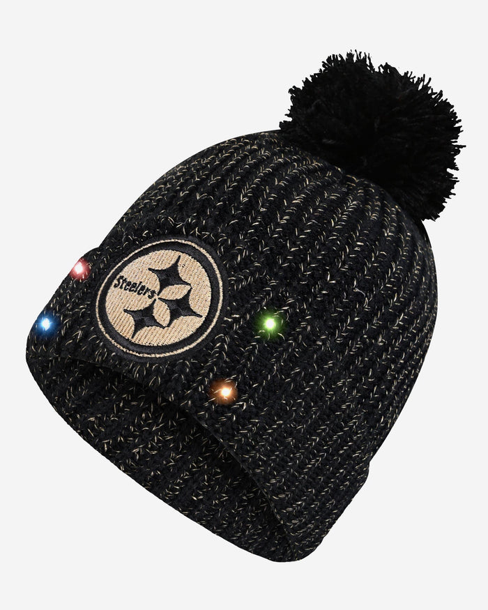 Pittsburgh Steelers Womens Glitter Knit Light Up Beanie FOCO - FOCO.com