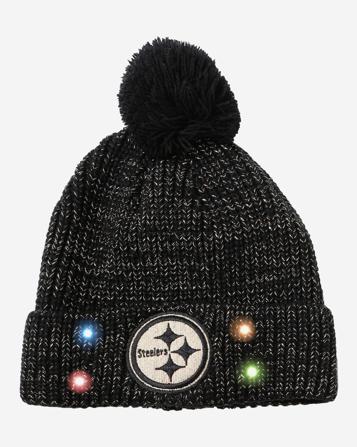 Pittsburgh Steelers Womens Glitter Knit Light Up Beanie FOCO - FOCO.com