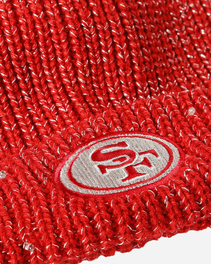 San Francisco 49ers Womens Glitter Knit Light Up Beanie FOCO - FOCO.com