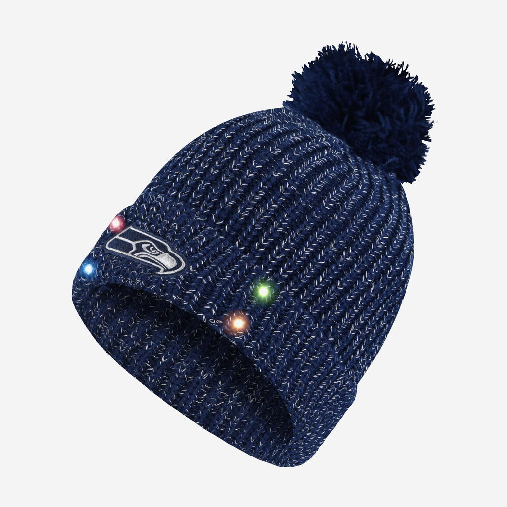 Seattle Seahawks Womens Glitter Knit Light Up Beanie FOCO - FOCO.com