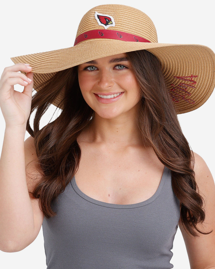 Arizona Cardinals Womens Wordmark Beach Straw Hat FOCO - FOCO.com