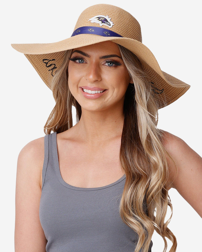 Baltimore Ravens Womens Wordmark Beach Straw Hat FOCO - FOCO.com