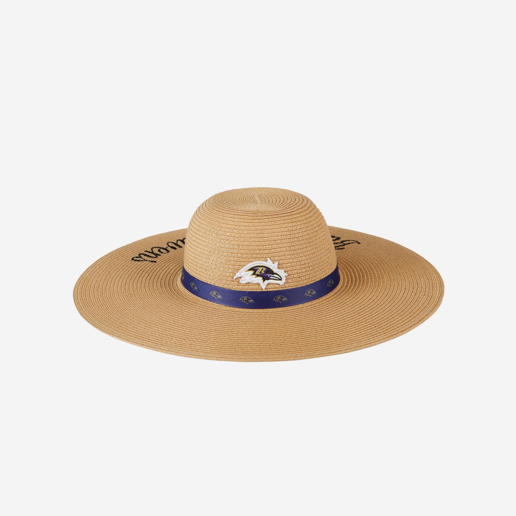 Baltimore Ravens Womens Wordmark Beach Straw Hat FOCO - FOCO.com