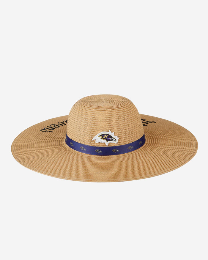 Baltimore Ravens Womens Wordmark Beach Straw Hat FOCO - FOCO.com