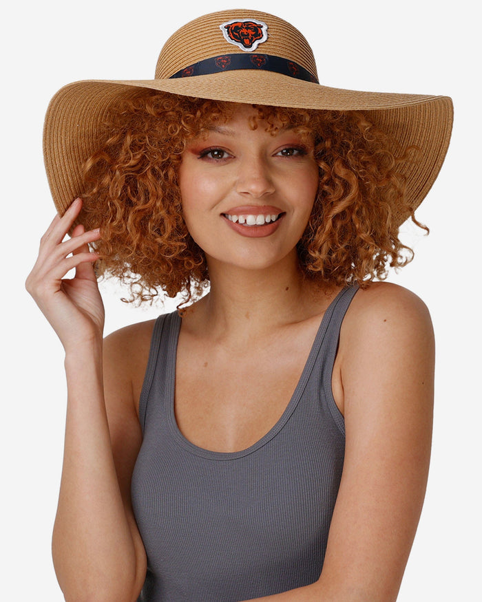 Chicago Bears Womens Wordmark Beach Straw Hat FOCO - FOCO.com