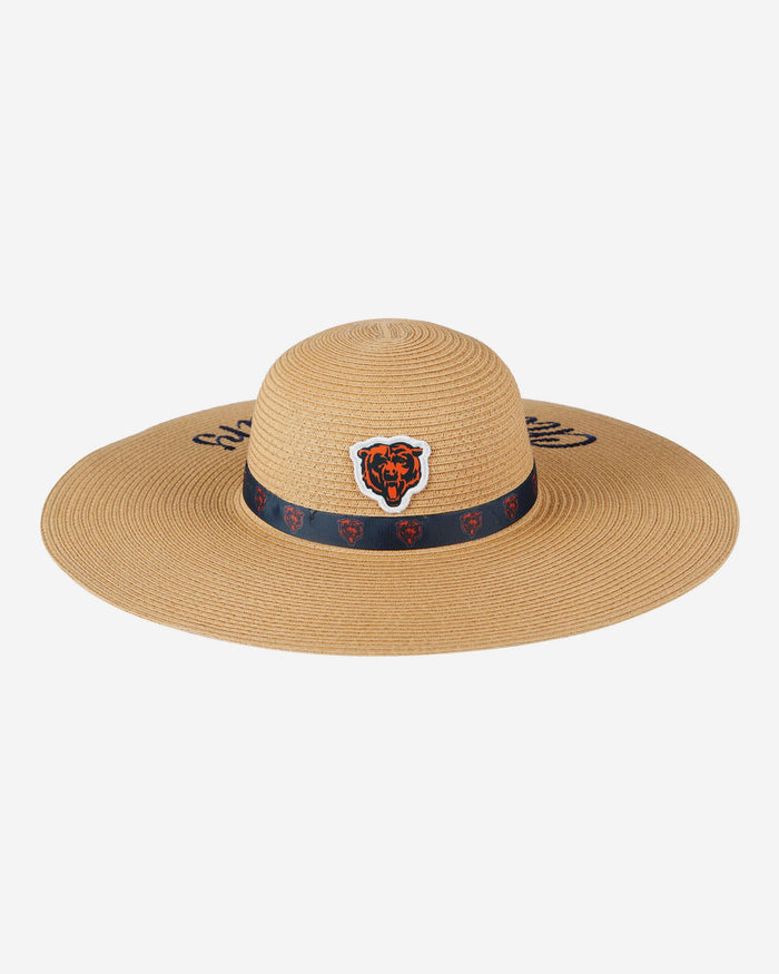 Chicago Bears Womens Wordmark Beach Straw Hat FOCO - FOCO.com