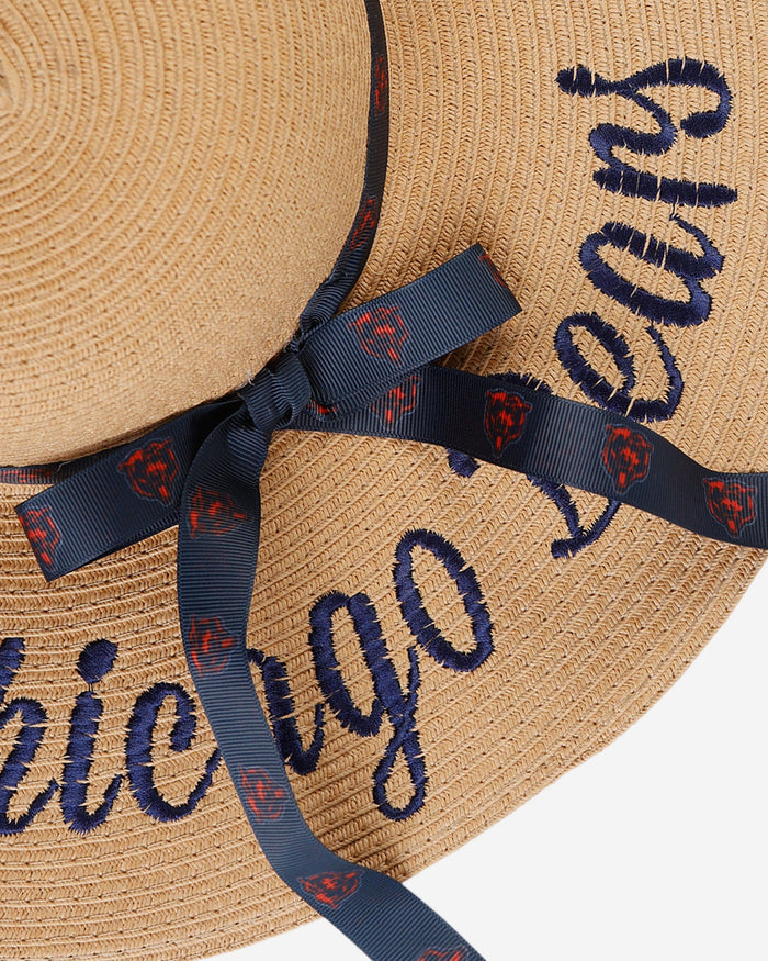 Chicago Bears Womens Wordmark Beach Straw Hat FOCO - FOCO.com