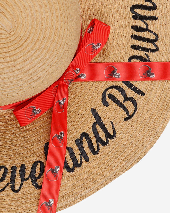 Cleveland Browns Womens Wordmark Beach Straw Hat FOCO - FOCO.com