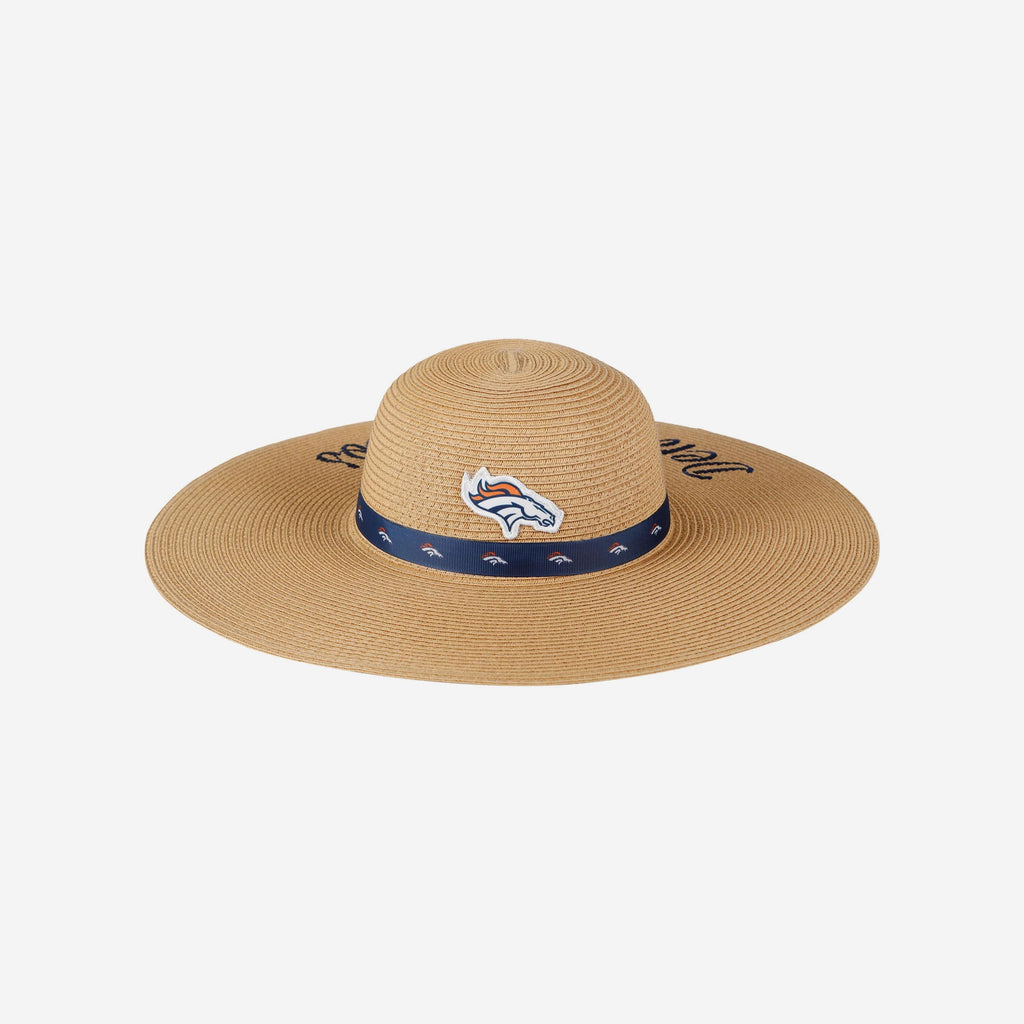 Denver Broncos Womens Wordmark Beach Straw Hat FOCO - FOCO.com