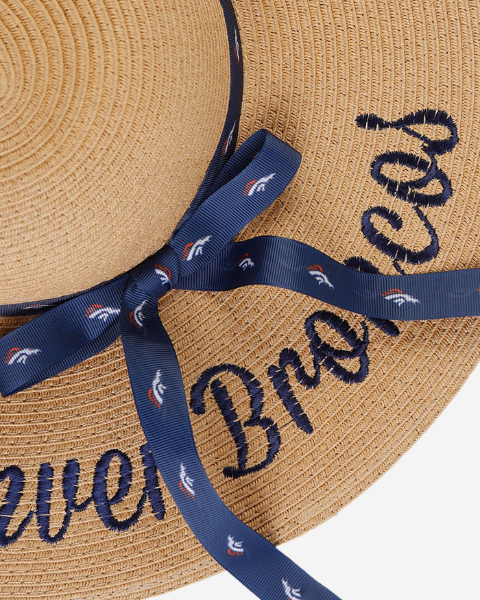 Denver Broncos Womens Wordmark Beach Straw Hat FOCO - FOCO.com