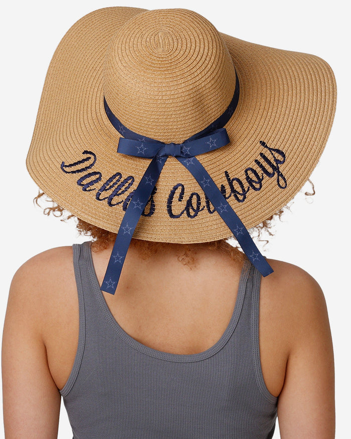 Dallas Cowboys Womens Wordmark Beach Straw Hat FOCO - FOCO.com