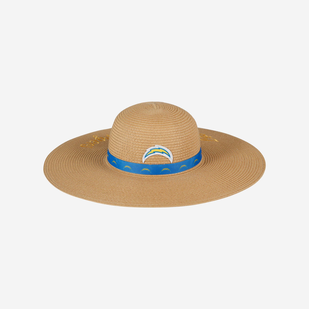 Los Angeles Chargers Womens Wordmark Beach Straw Hat FOCO - FOCO.com