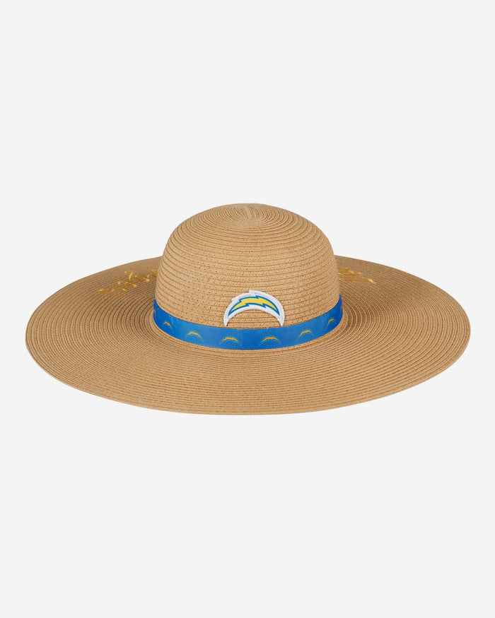 Los Angeles Chargers Womens Wordmark Beach Straw Hat FOCO - FOCO.com