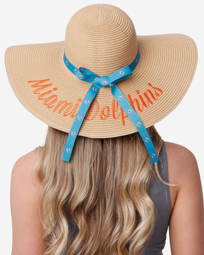 Miami Dolphins Womens Wordmark Beach Straw Hat FOCO - FOCO.com