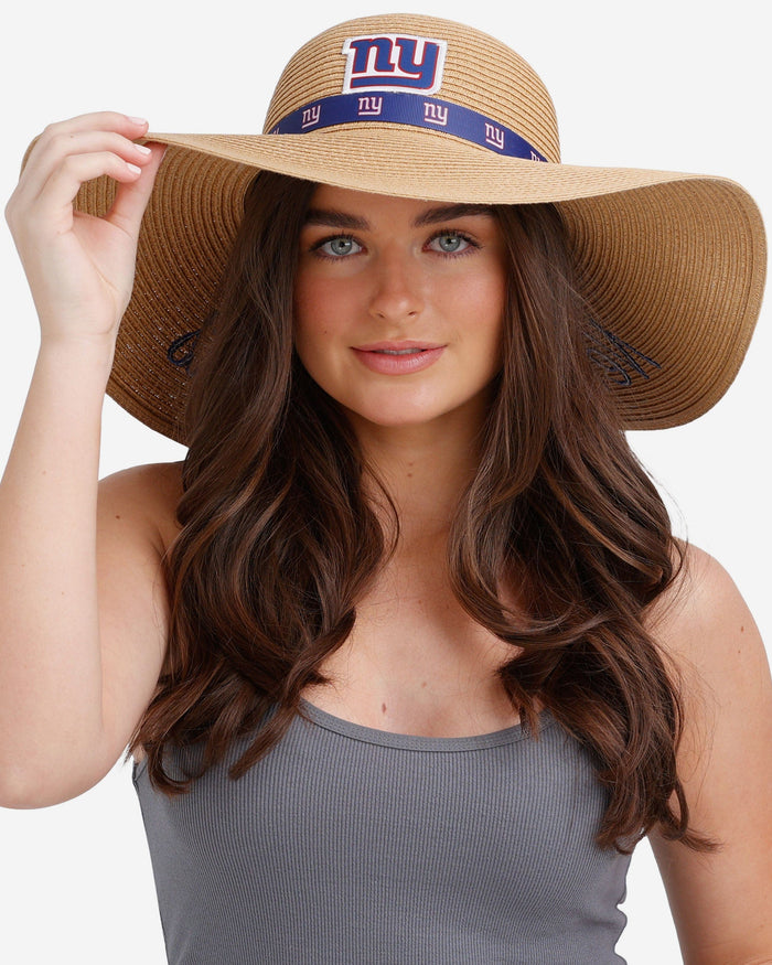 New York Giants Womens Wordmark Beach Straw Hat FOCO - FOCO.com