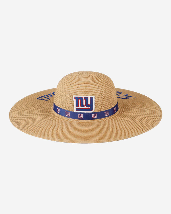 New York Giants Womens Wordmark Beach Straw Hat FOCO - FOCO.com