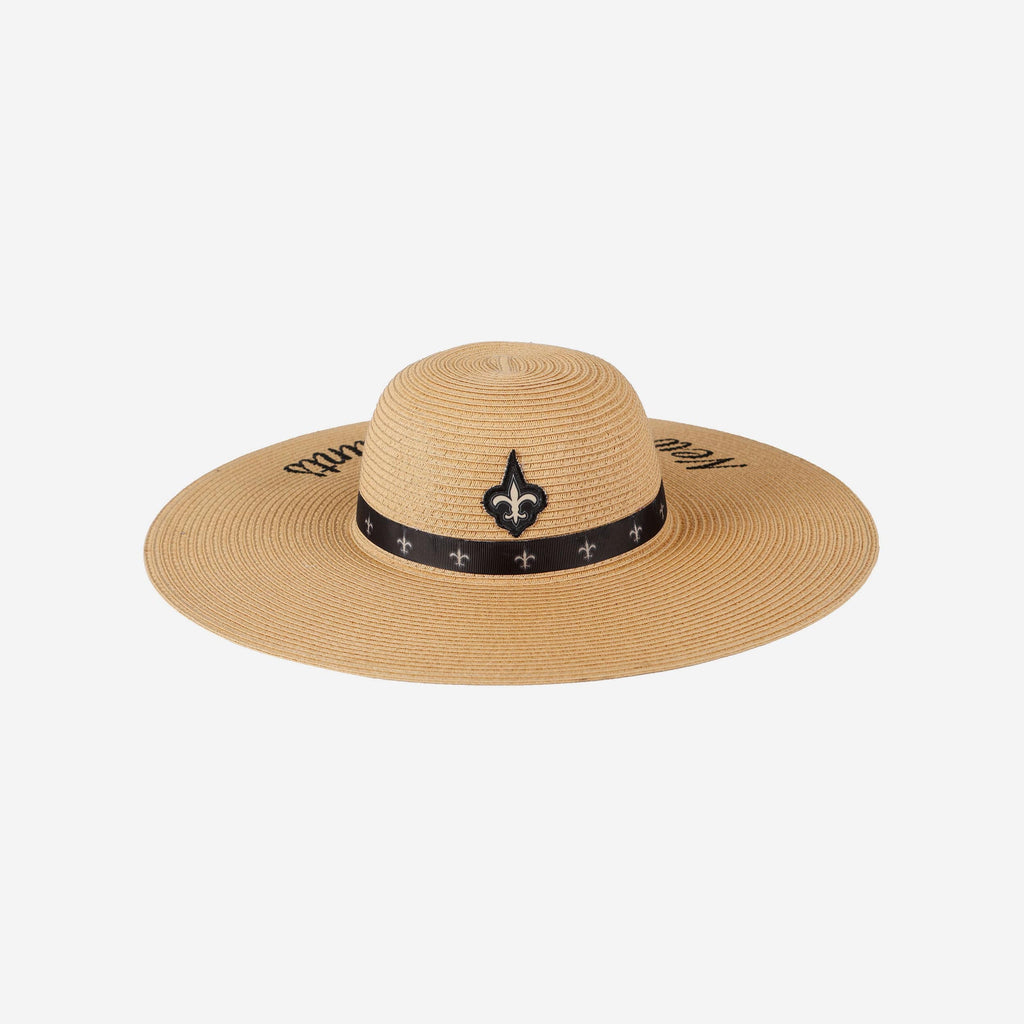 New Orleans Saints Womens Wordmark Beach Straw Hat FOCO - FOCO.com