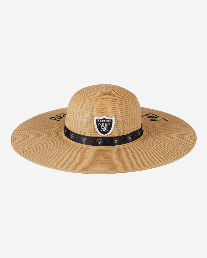 Las Vegas Raiders Womens Wordmark Beach Straw Hat FOCO - FOCO.com