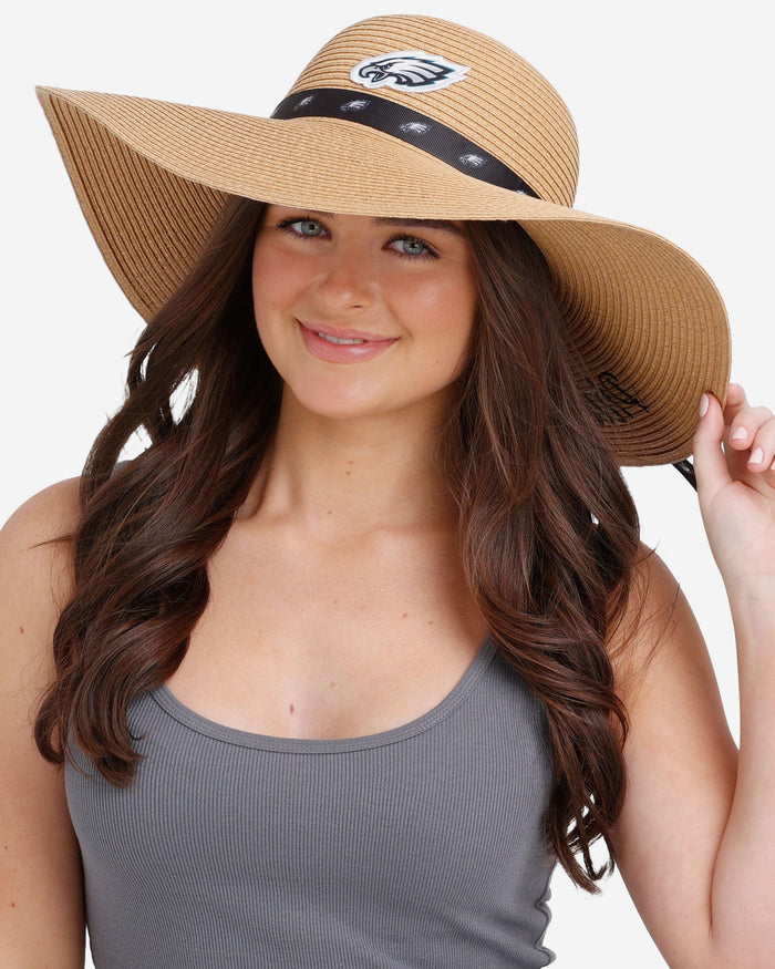 Philadelphia Eagles Womens Wordmark Beach Straw Hat FOCO - FOCO.com