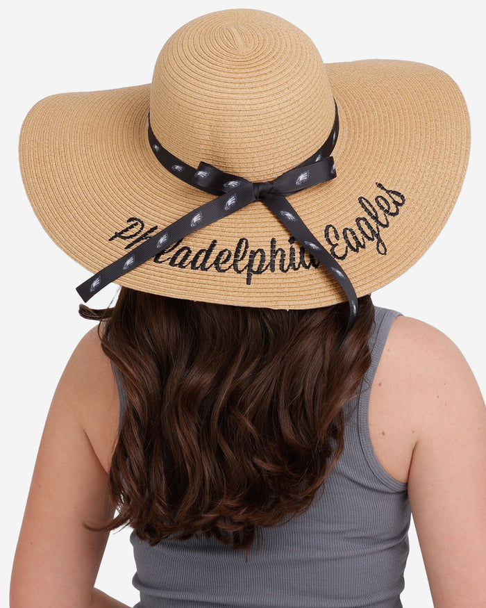 Philadelphia Eagles Womens Wordmark Beach Straw Hat FOCO - FOCO.com