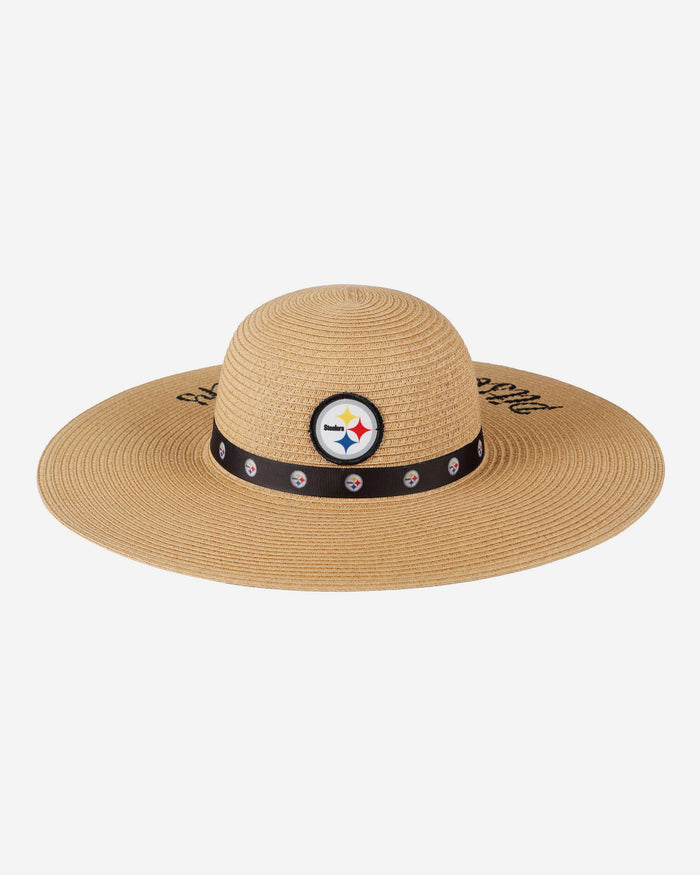 Pittsburgh Steelers Womens Wordmark Beach Straw Hat FOCO - FOCO.com