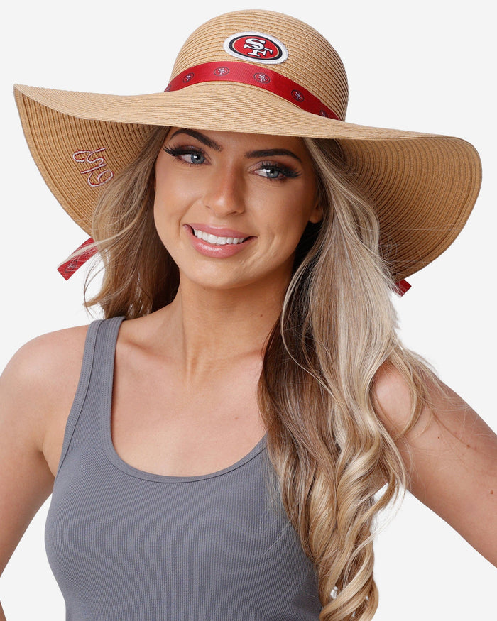 San Francisco 49ers Womens Wordmark Beach Straw Hat FOCO - FOCO.com