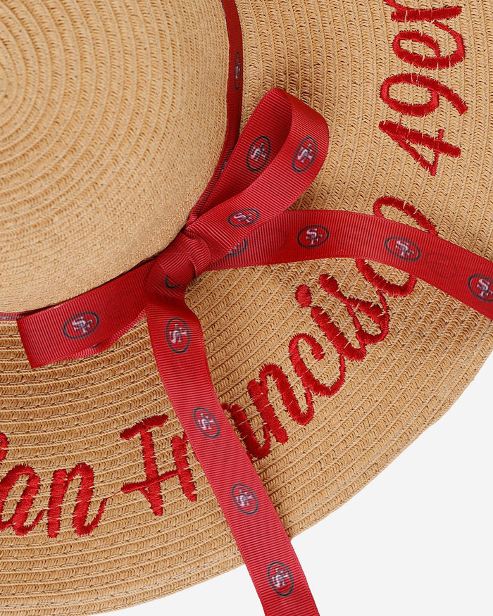 San Francisco 49ers Womens Wordmark Beach Straw Hat FOCO - FOCO.com