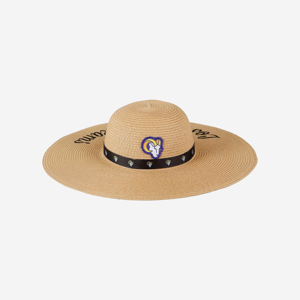 Los Angeles Rams Womens Wordmark Beach Straw Hat FOCO - FOCO.com