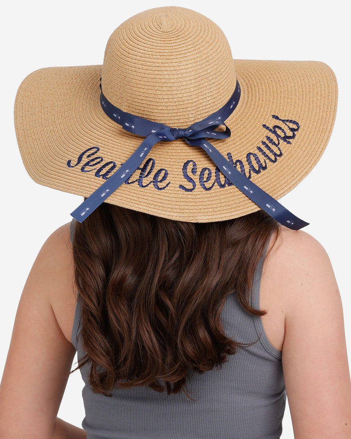 Seattle Seahawks Womens Wordmark Beach Straw Hat FOCO - FOCO.com