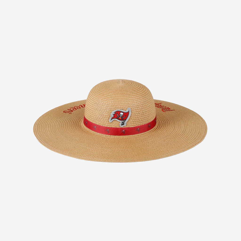 Tampa Bay Buccaneers Womens Wordmark Beach Straw Hat FOCO - FOCO.com