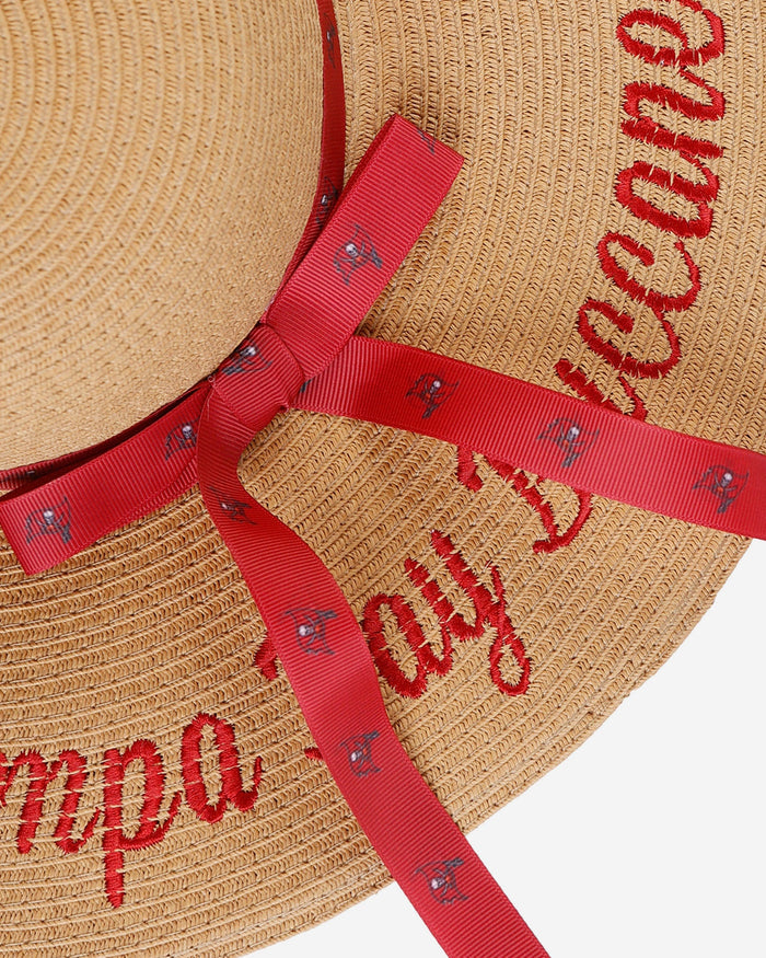 Tampa Bay Buccaneers Womens Wordmark Beach Straw Hat FOCO - FOCO.com