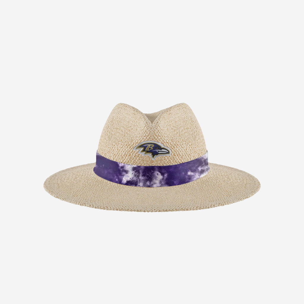 Baltimore Ravens Womens Tie-Dye Ribbon Straw Hat FOCO - FOCO.com