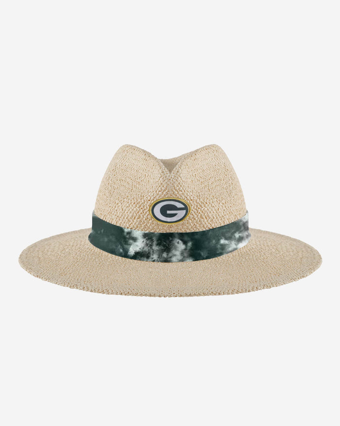 Green Bay Packers Womens Tie-Dye Ribbon Straw Hat FOCO - FOCO.com