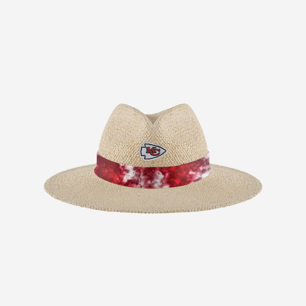 Kansas City Chiefs Womens Tie-Dye Ribbon Straw Hat FOCO - FOCO.com