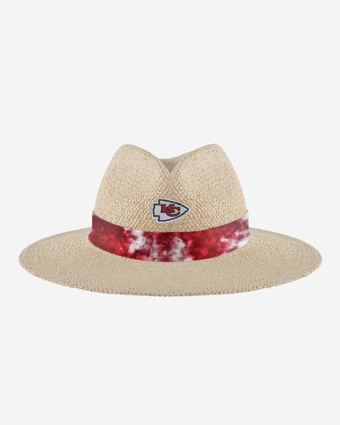 Kansas City Chiefs Womens Tie-Dye Ribbon Straw Hat FOCO - FOCO.com