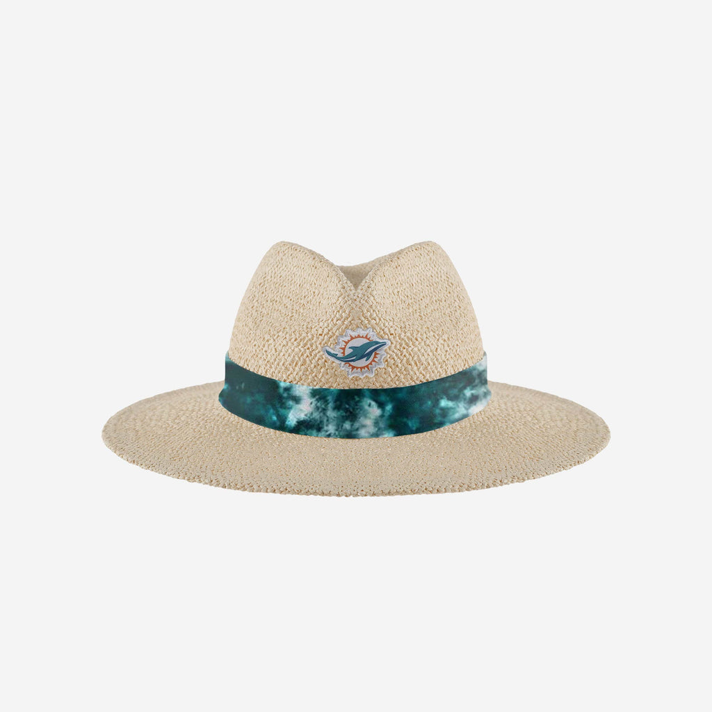 Miami Dolphins Womens Tie-Dye Ribbon Straw Hat FOCO - FOCO.com