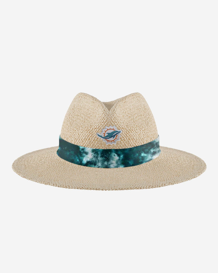 Miami Dolphins Womens Tie-Dye Ribbon Straw Hat FOCO - FOCO.com