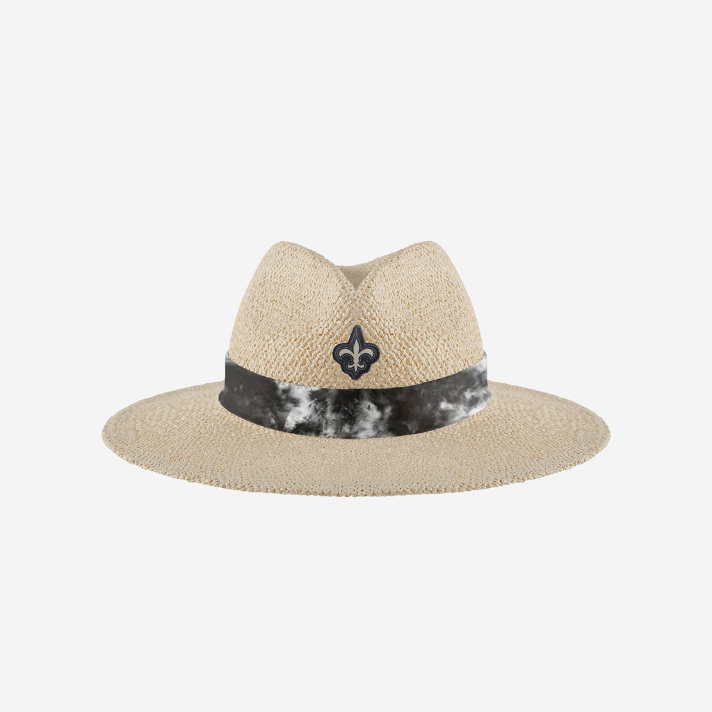 New Orleans Saints Womens Tie-Dye Ribbon Straw Hat FOCO - FOCO.com