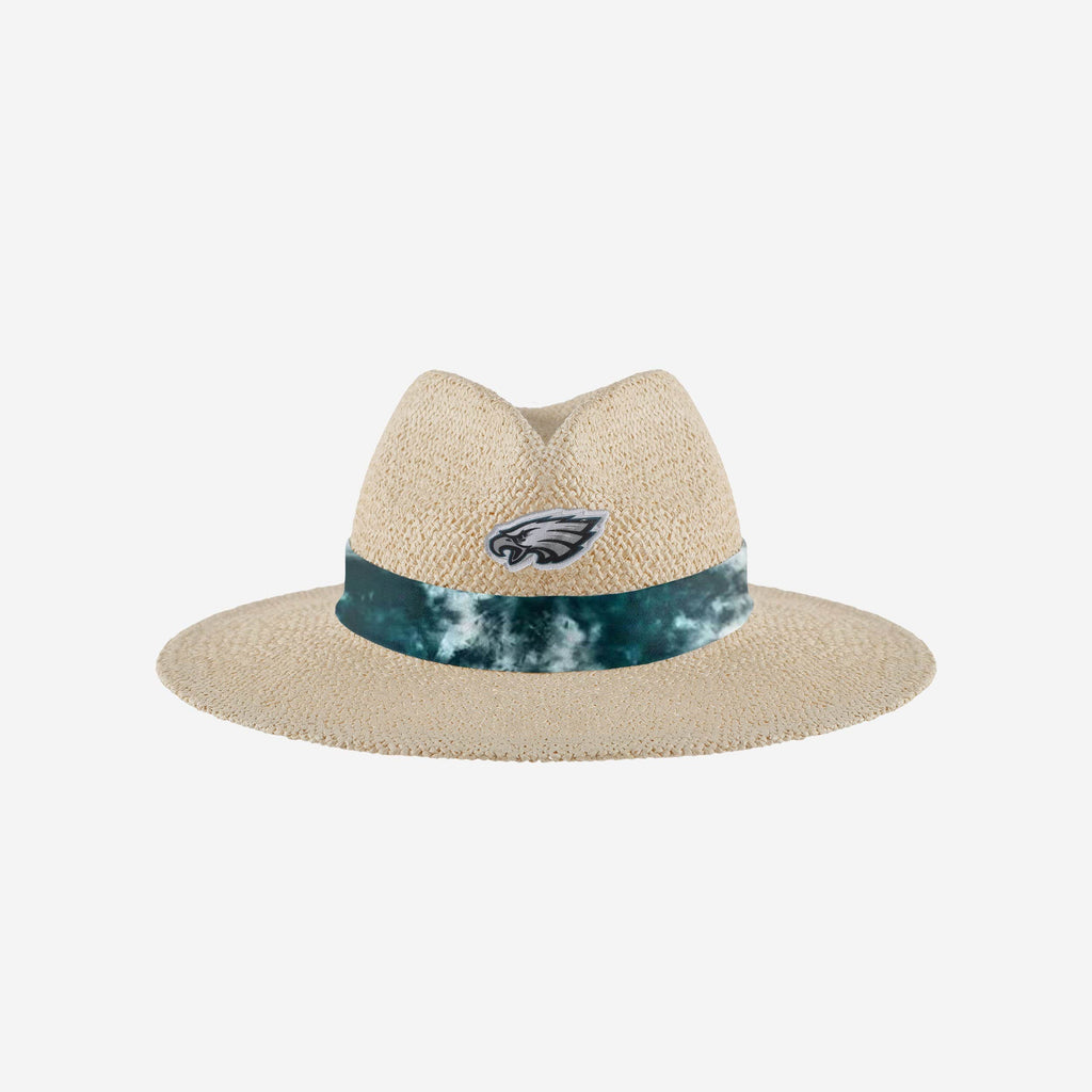 Philadelphia Eagles Womens Tie-Dye Ribbon Straw Hat FOCO - FOCO.com