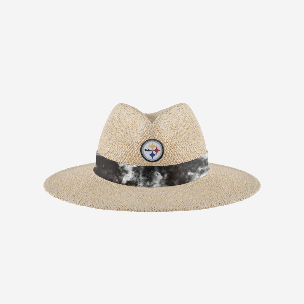 Pittsburgh Steelers Womens Tie-Dye Ribbon Straw Hat FOCO - FOCO.com