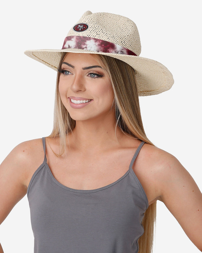 San Francisco 49ers Womens Tie-Dye Ribbon Straw Hat FOCO - FOCO.com