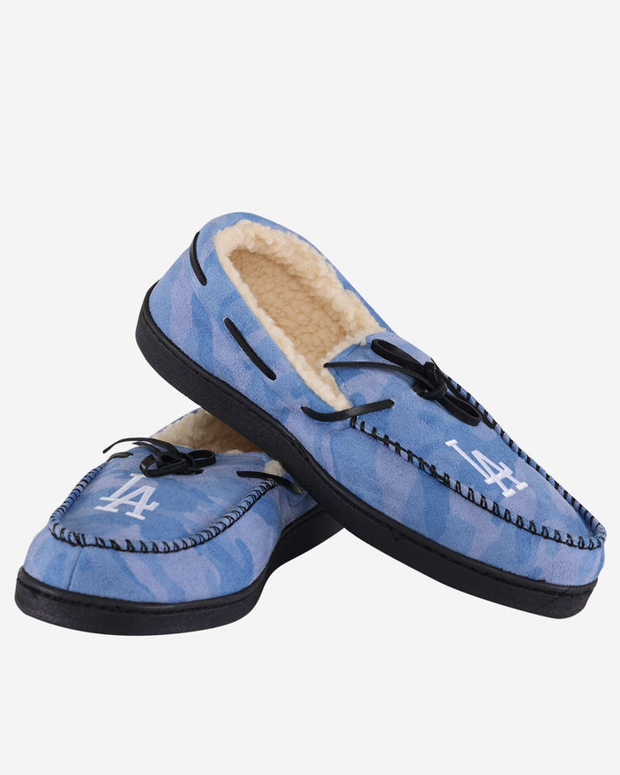 Los Angeles Dodgers Printed Camo Moccasin Slipper FOCO - FOCO.com