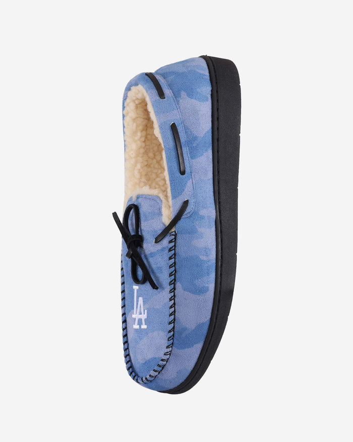 Los Angeles Dodgers Printed Camo Moccasin Slipper FOCO - FOCO.com