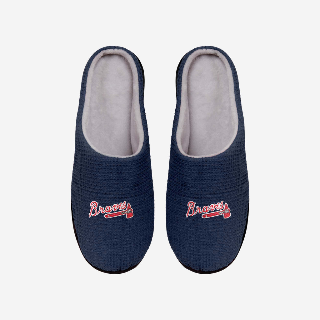 Atlanta Braves Memory Foam Slide Slipper FOCO S - FOCO.com