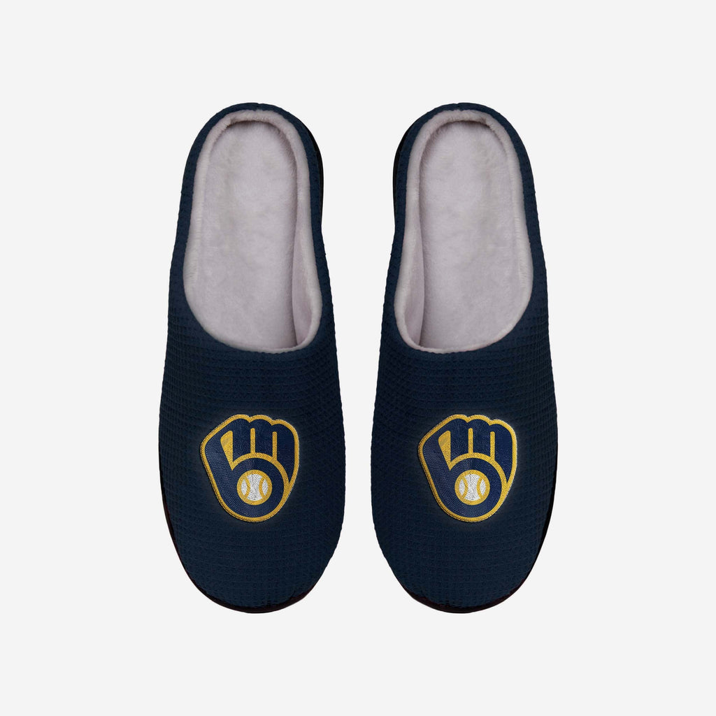 Milwaukee Brewers Memory Foam Slide Slipper FOCO S - FOCO.com