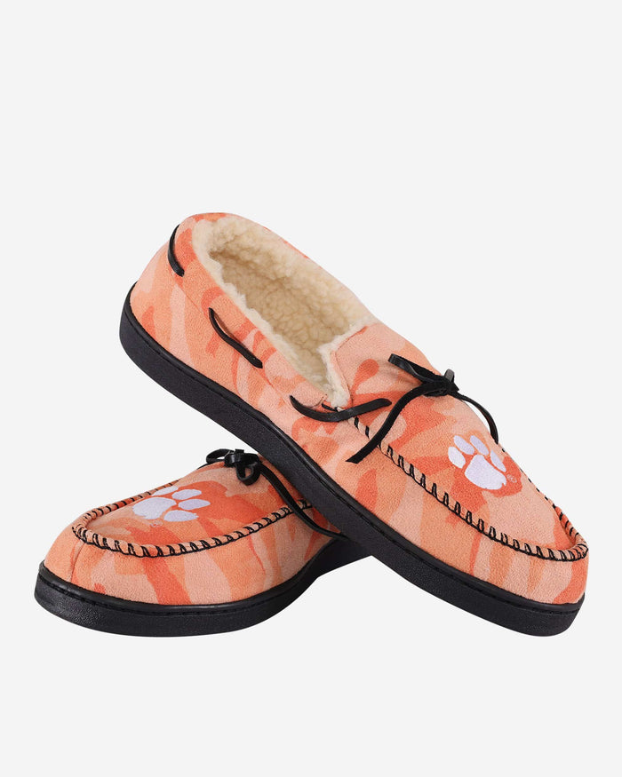 Clemson Tigers Printed Camo Moccasin Slipper FOCO - FOCO.com