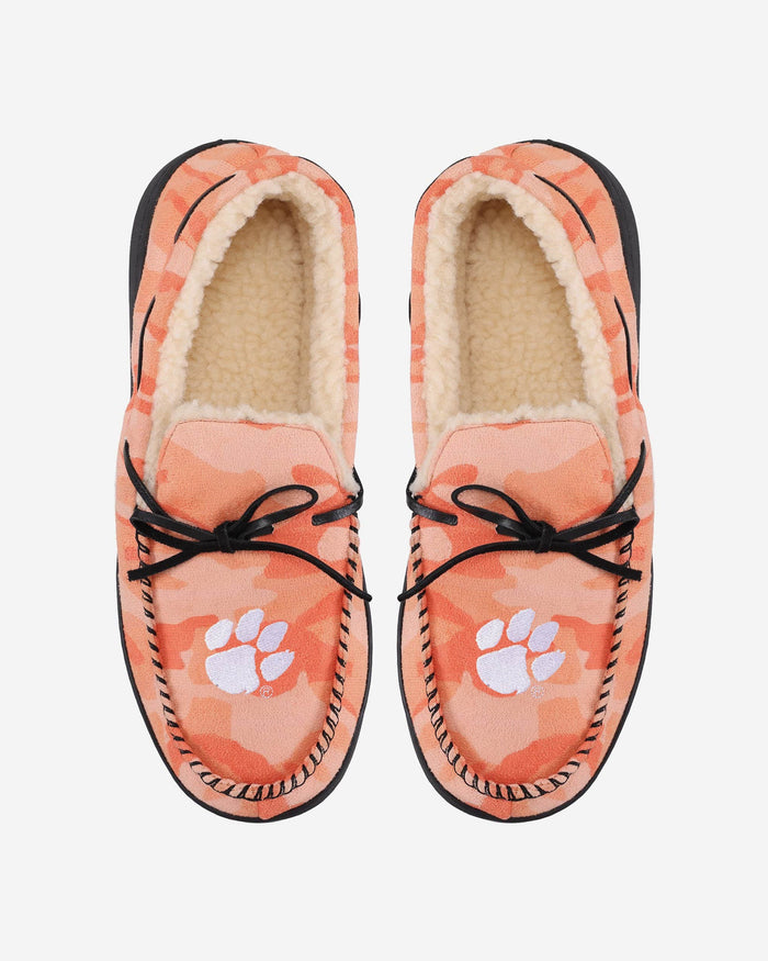 Clemson Tigers Printed Camo Moccasin Slipper FOCO - FOCO.com