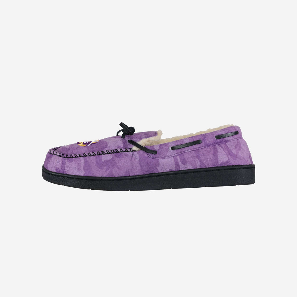 LSU Tigers Printed Camo Moccasin Slipper FOCO S - FOCO.com